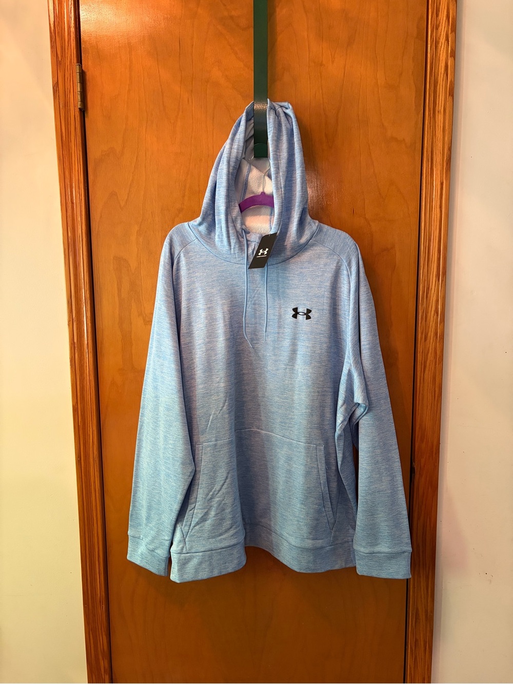 New 3X Under Armour Burnout Light Blue Fleece Twist Hoodie Sweatshirt